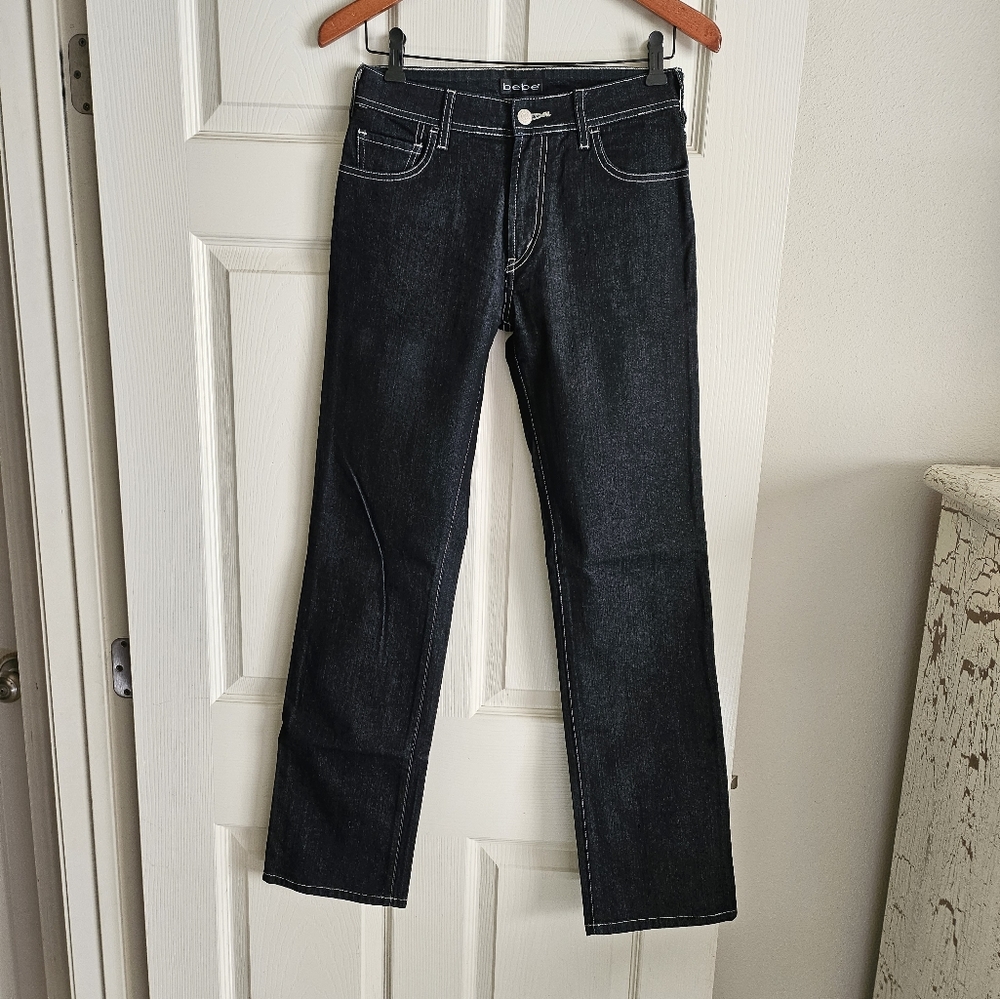 Bebe 27 Actual 28x32 Dark Jeans Like New!